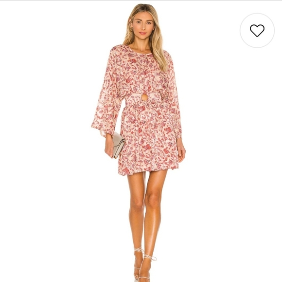 NWOT MinkPink Maximilliane Pink Floral Cutout Flowy Chiffon Mini Dress Medium - Picture 1 of 6